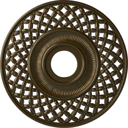 Ekena Millwork Robin Ceiling Medallion (Fits Canopies up to 6 1/4"), 22 1/4"OD x 4 3/4"ID x 1 1/4"P, Brass CM22RBBRS